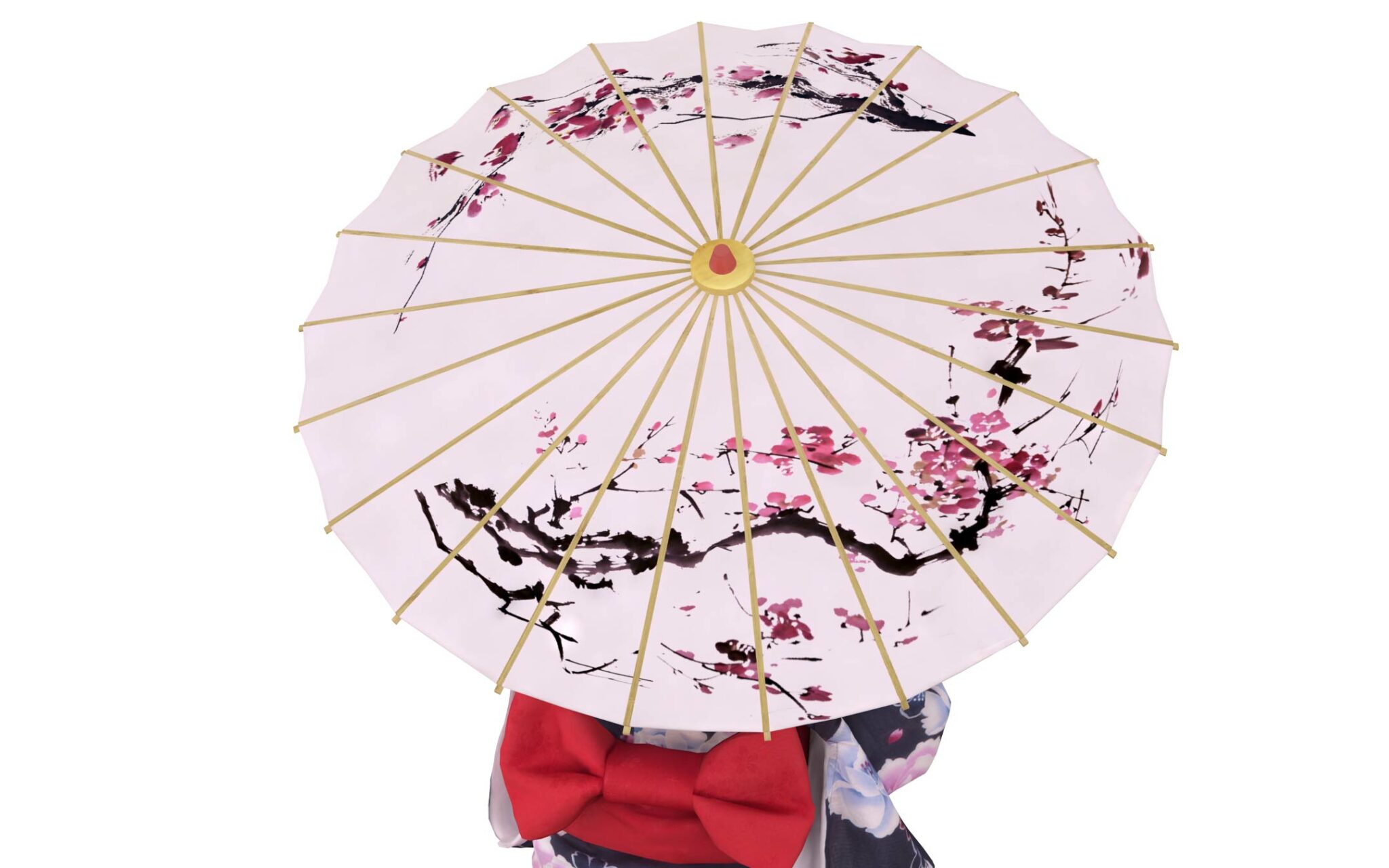 Japanese girl umbrella 3D Model by Renderbot LLC
