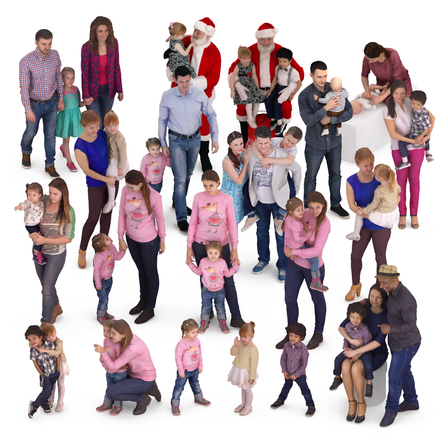 Family 3d people collection x20 3d models scanned 3d models - Renderbot