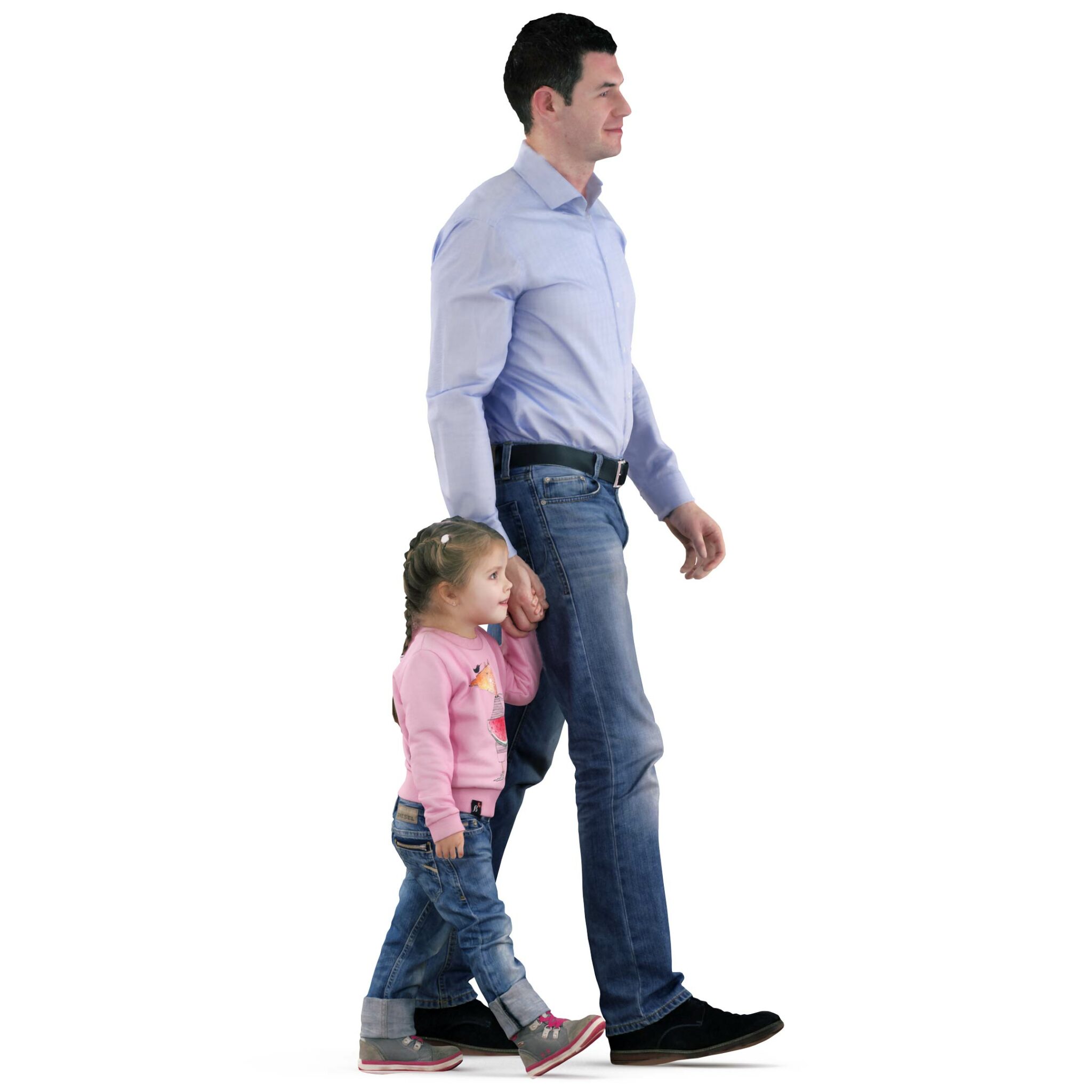 Father and daughter 3d models - scanned 3d model - Renderbot