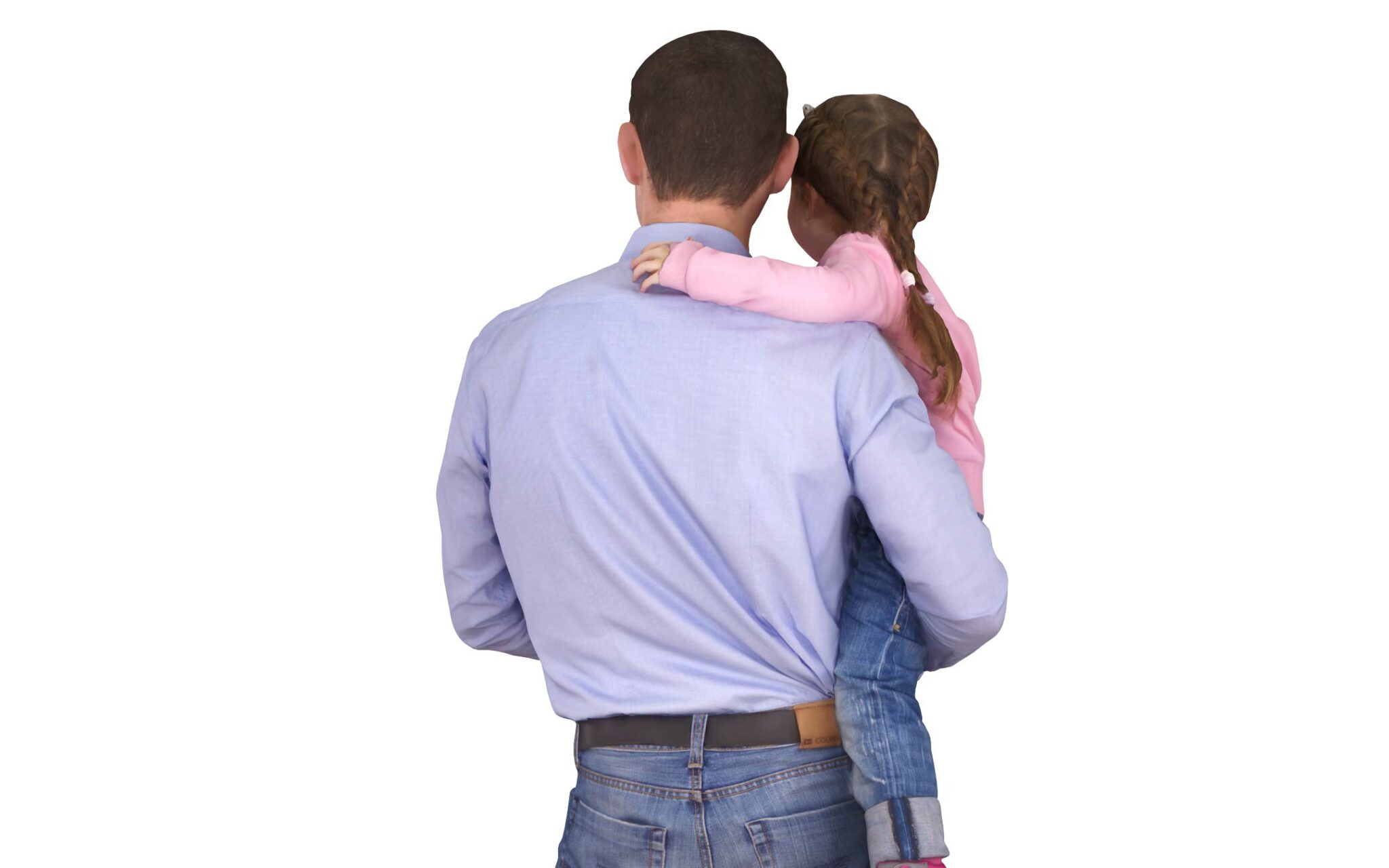 Dad and daughter posing 3d models - scanned 3d model - Renderbot