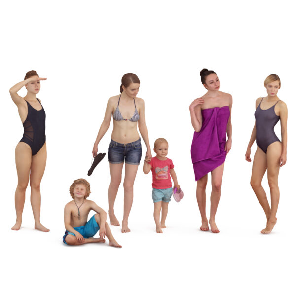 Pool & Beach Vibes – 3D People for Outdoor Relaxation