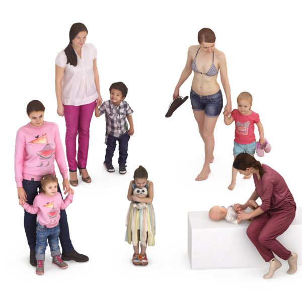 Family Moments – 3D People for Everyday Parenting Scenes